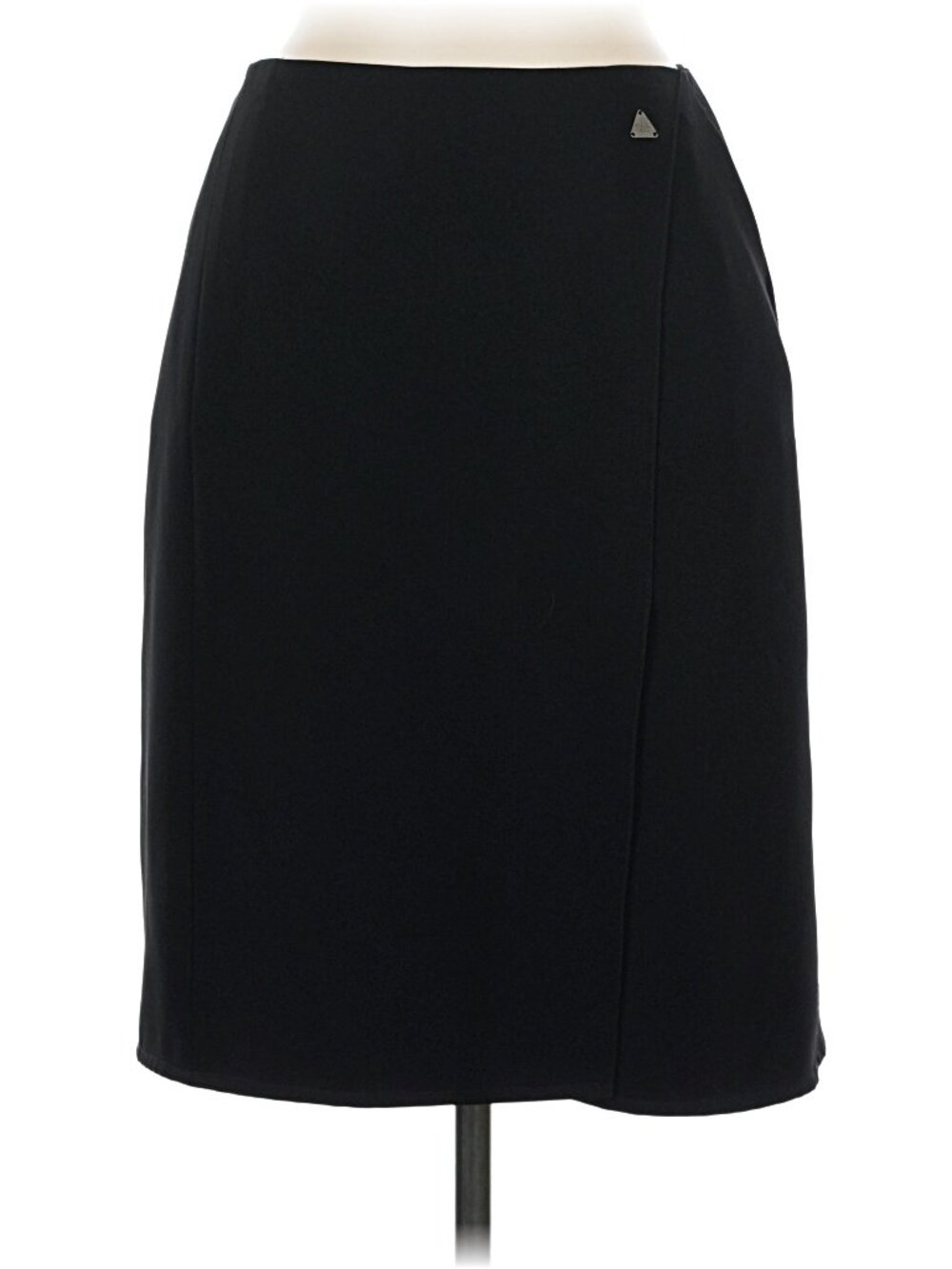 Chanel Mock Wrap Black Skirt Professional Knee Length Skirt-Size 6